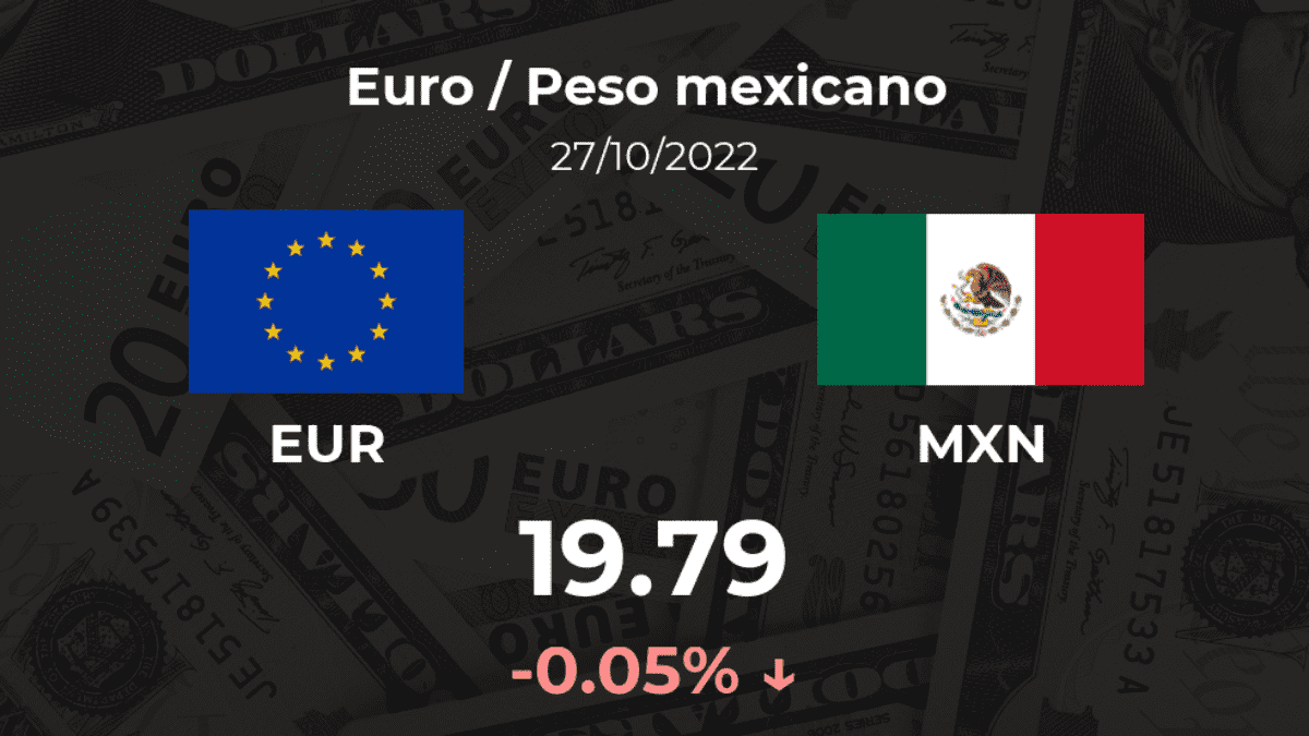 Precio del Euro / Peso mexicano (EUR/MXN) del 27 de octubre Hoy